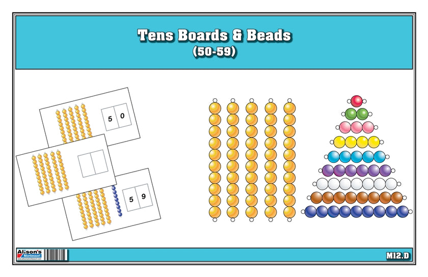 Tens Boards & Beads Activities (50-59) (Printed)