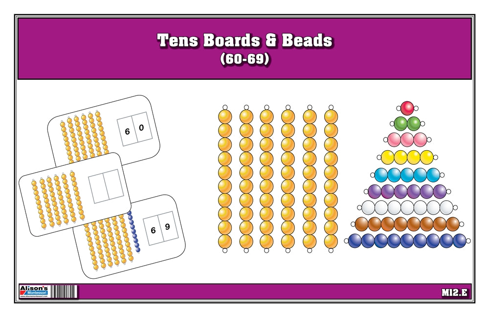 Tens Boards & Beads Activities (60-69) (Printed)