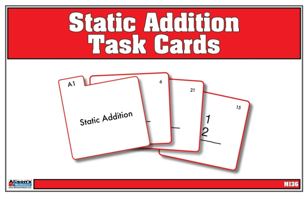 Static Addition Task Cards (Printed)