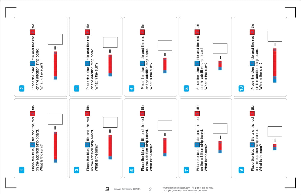 Addition Strip Board Activity-2 (Printed)