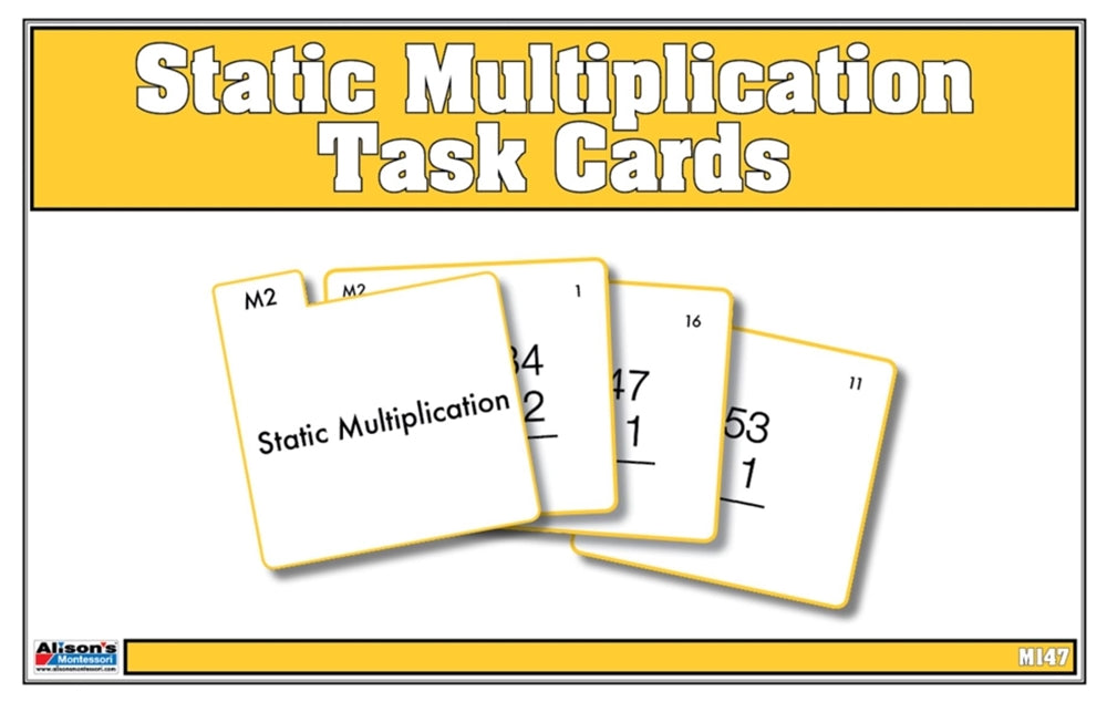 Static Multiplication Task Cards (Printed)