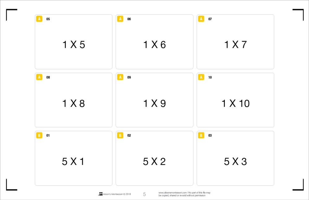Multiplication Board Activity Set (Printed)