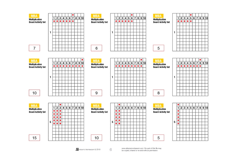 Multiplication Board Activity Set (Printed)
