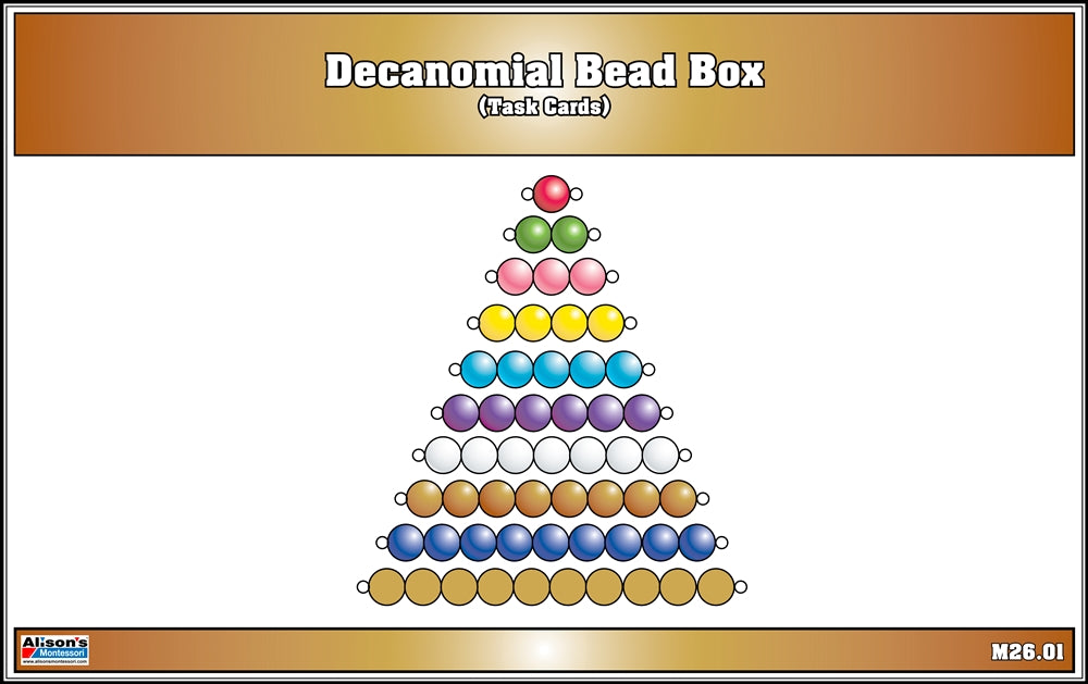 Decanomial Bead Box Task Cards (Printed)