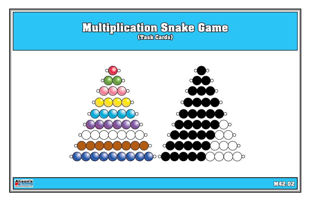 Multiplication Snake Game Task Cards (Printed)