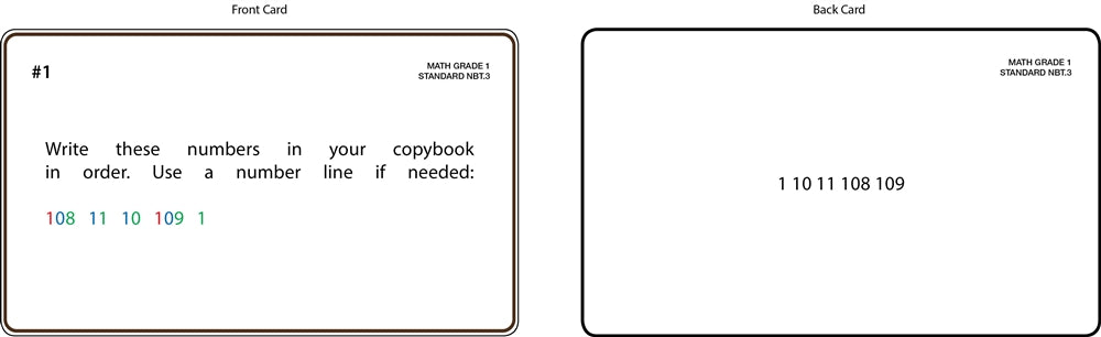 Math Grade 1 Task Cards