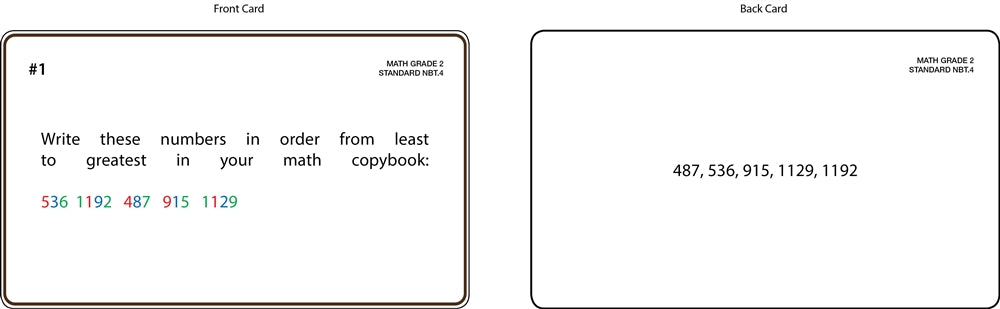 Math Grade 2 Task Cards