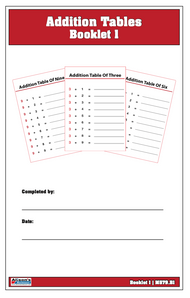 Addition Tables Booklet: 1