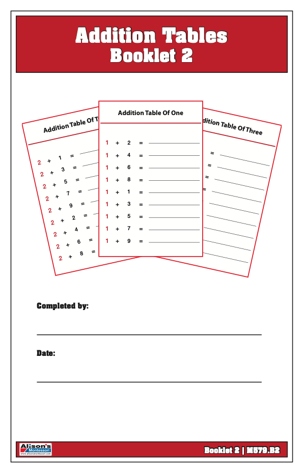 Addition Tables Booklet: 2