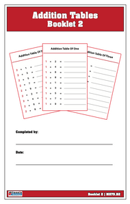 Addition Tables Booklet: 2
