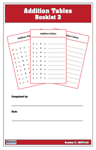 Addition Tables Booklet: 3