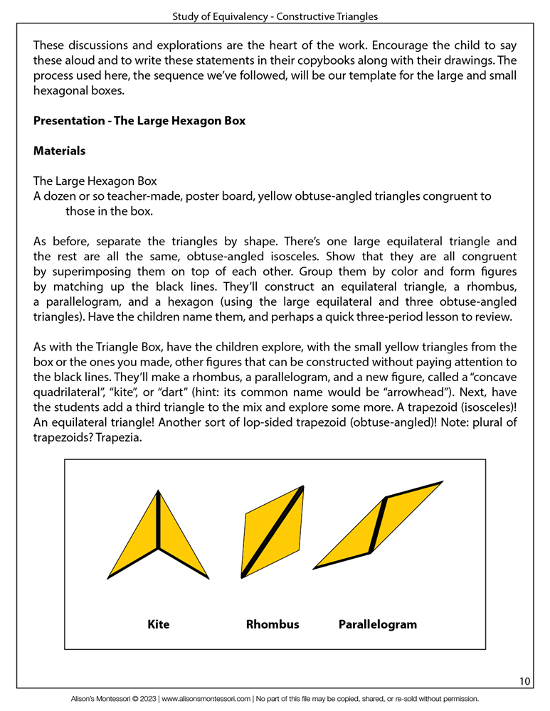 Study of Equivalency - Constructive Triangles Lesson Plan