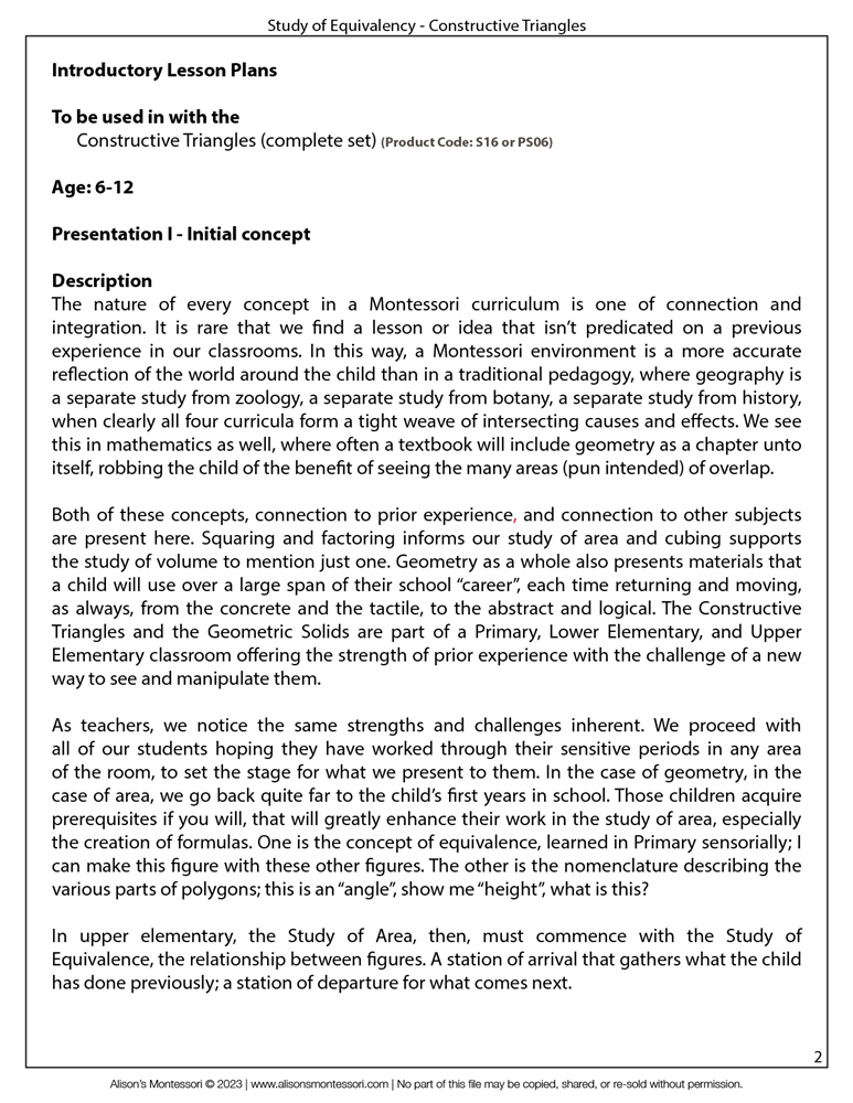 Study of Equivalency - Constructive Triangles - Complete Set (Premium Quality)