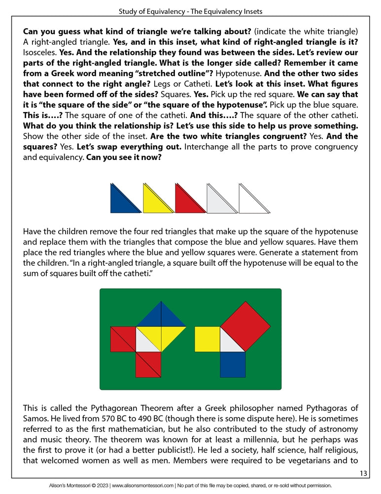 Study of Equivalency - The Equivalency Insets Lesson Plan