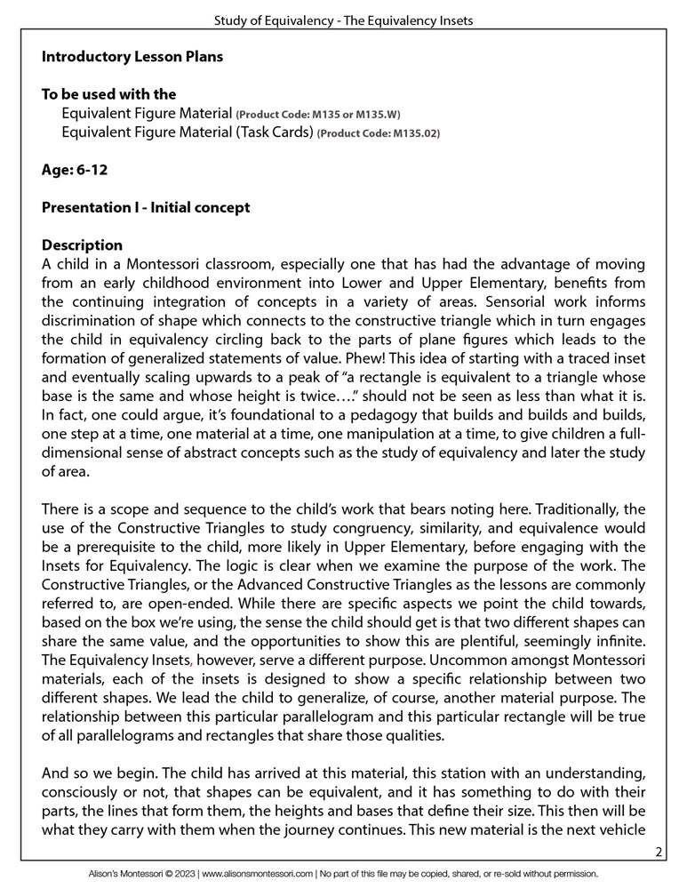Study of Equivalency - The Equivalency Insets - Complete Set (Value Line)