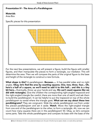 Study of Area Lesson Plan