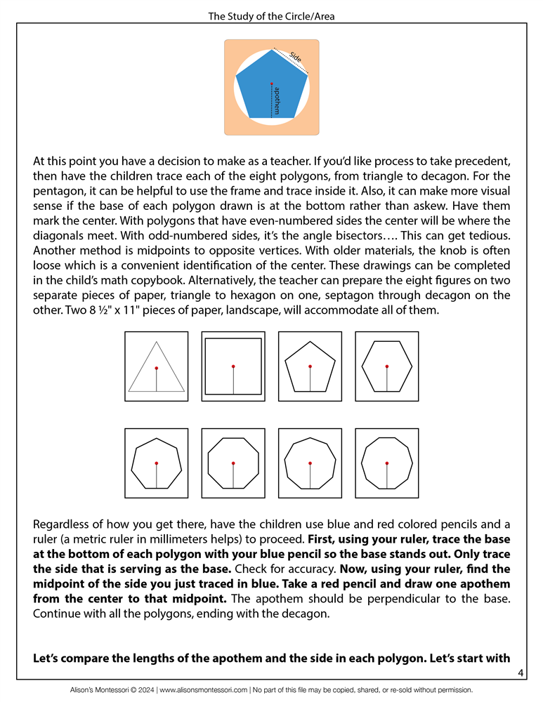 The Study of the Circle/Area Lesson Plan