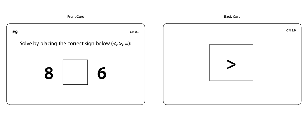 Comparing Numbers Task Cards