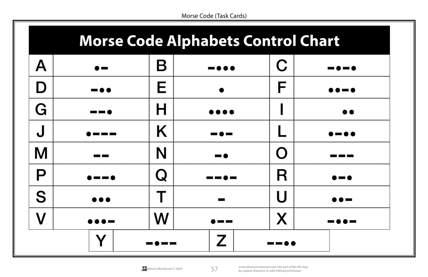 Morse Code (Task Cards)