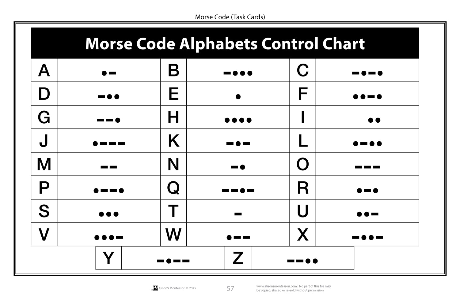Morse Code (Task Cards)