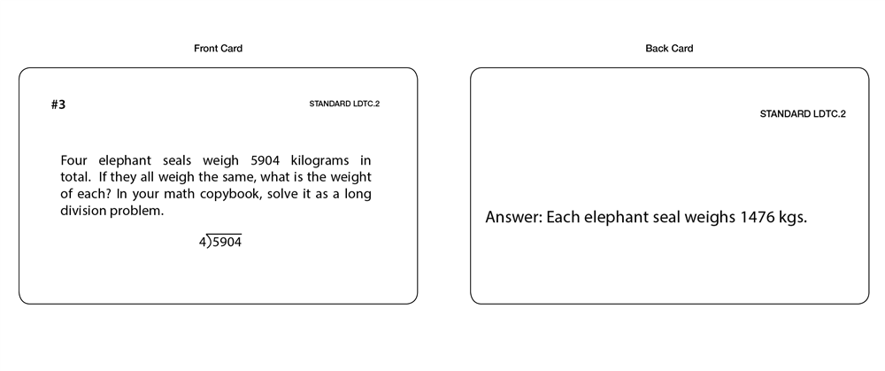 Mathematics Long Division Task Cards