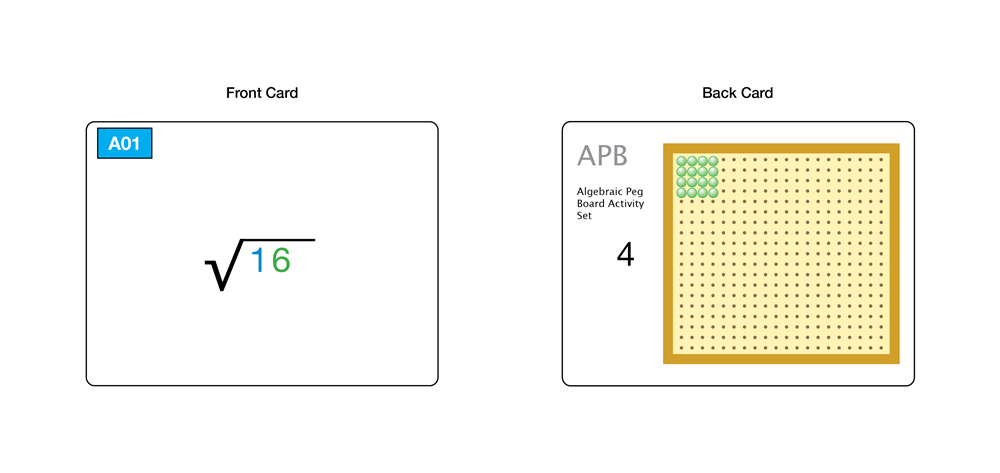 Algebraic Square Root Peg Board Exercise Set (Printed)