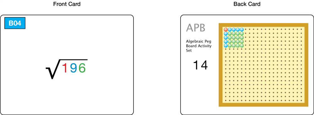 Algebraic Square Root Peg Board Exercise Set (Printed)