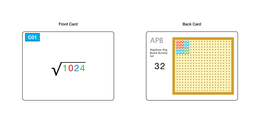 Algebraic Square Root Peg Board Exercise Set (Printed)