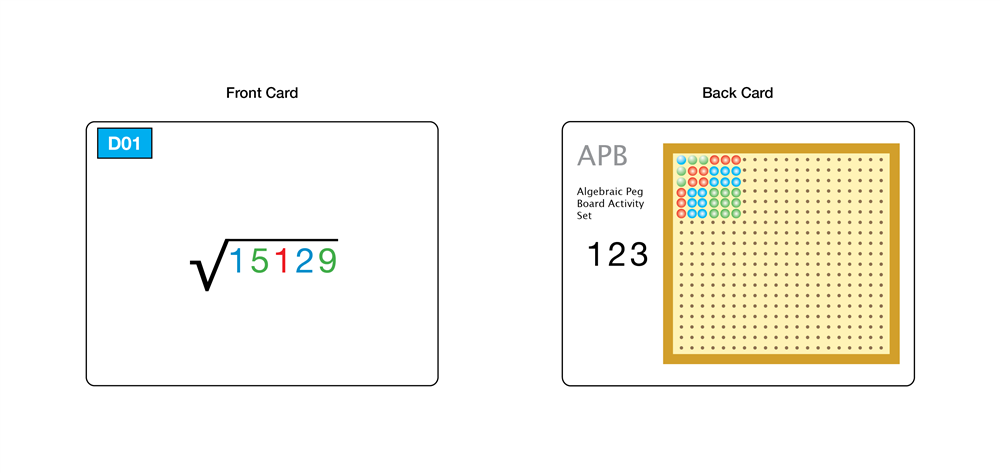 Algebraic Square Root Peg Board Exercise Set (Printed)
