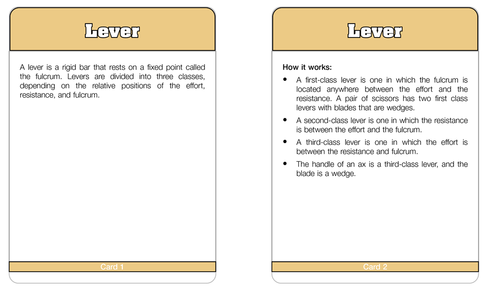 Simple Machines Research Cards