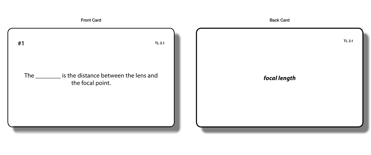 Types of Lenses Task Cards