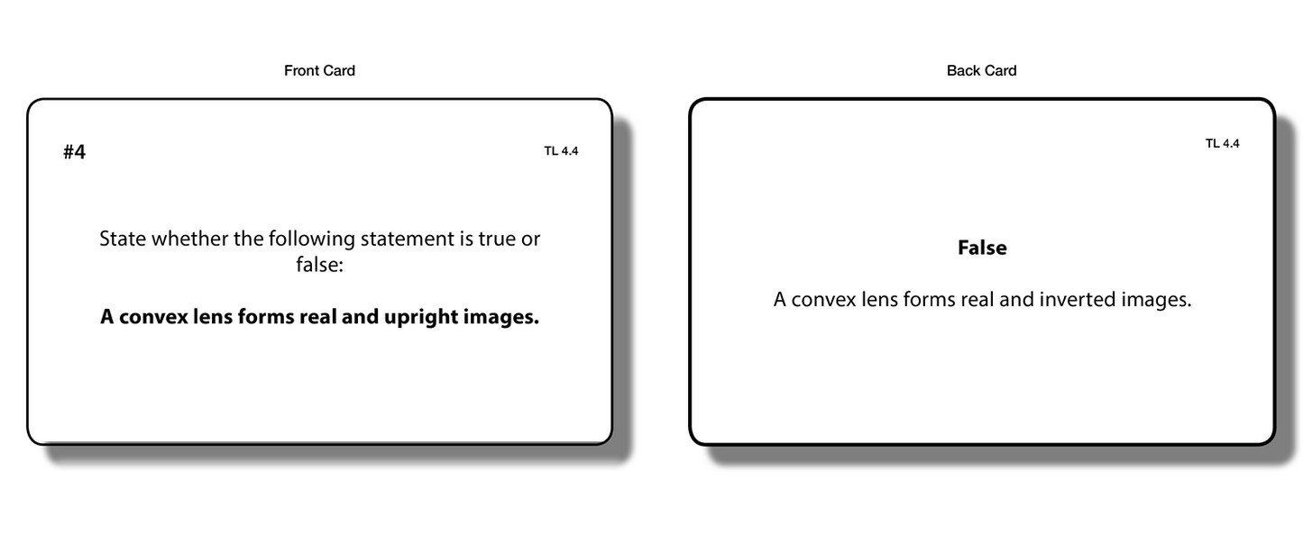 Types of Lenses Task Cards