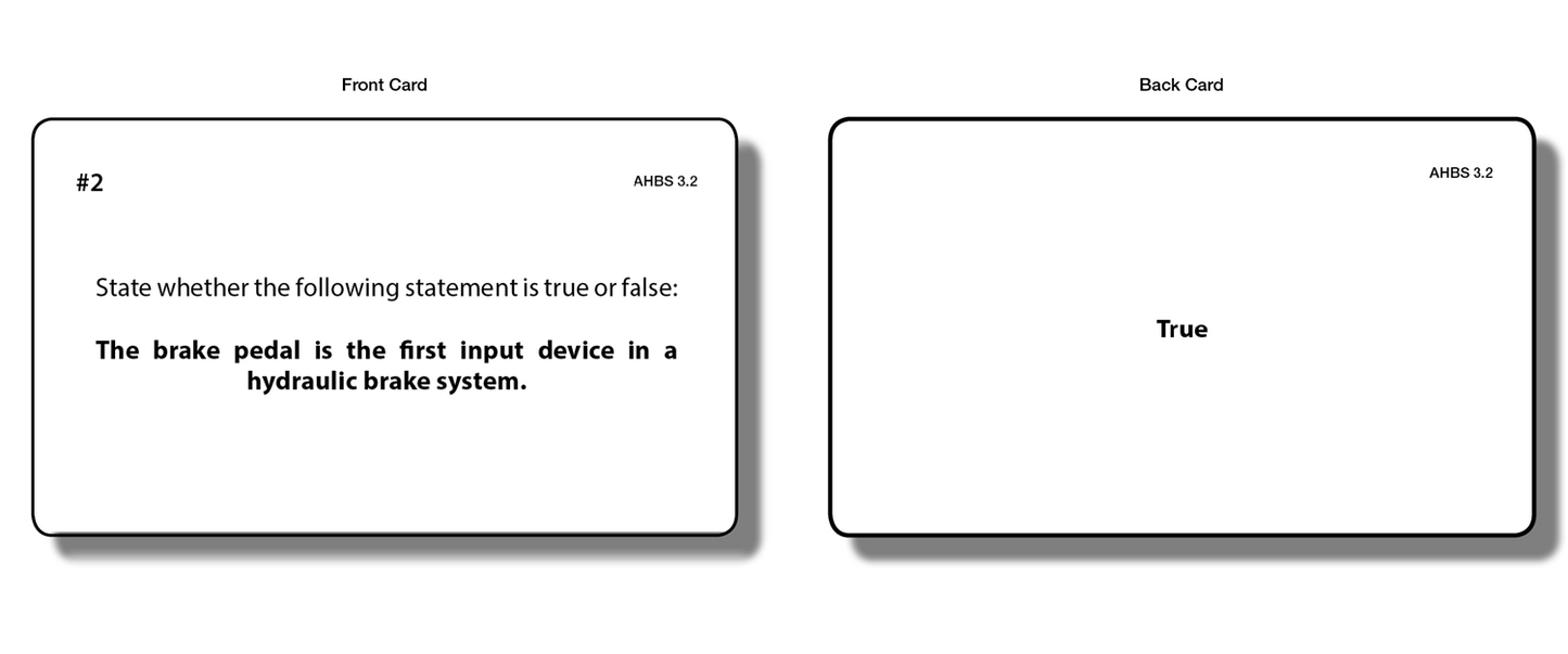 Automobile Hydraulic Brake System Task Cards