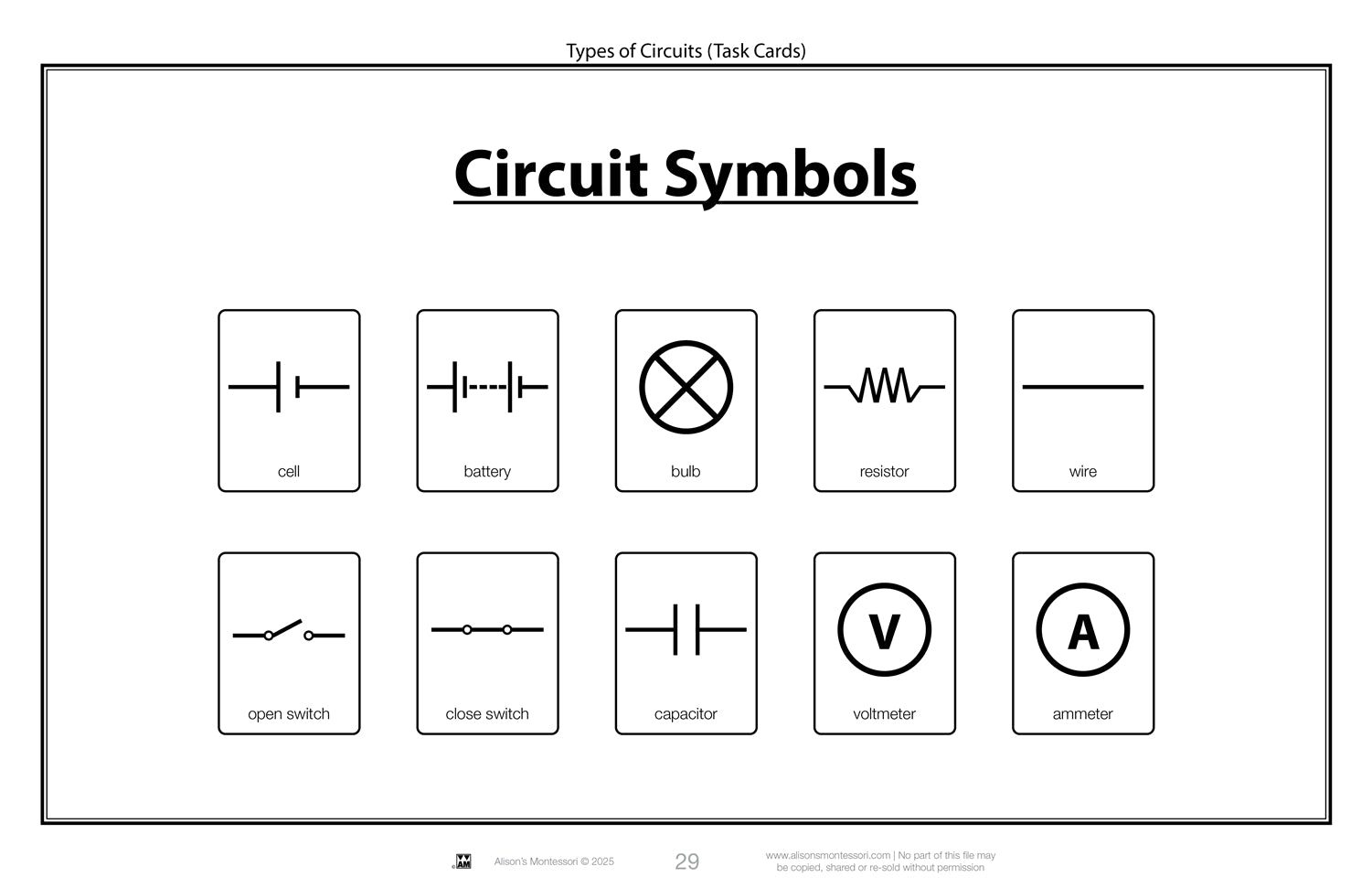 Types of Circuits Task Cards