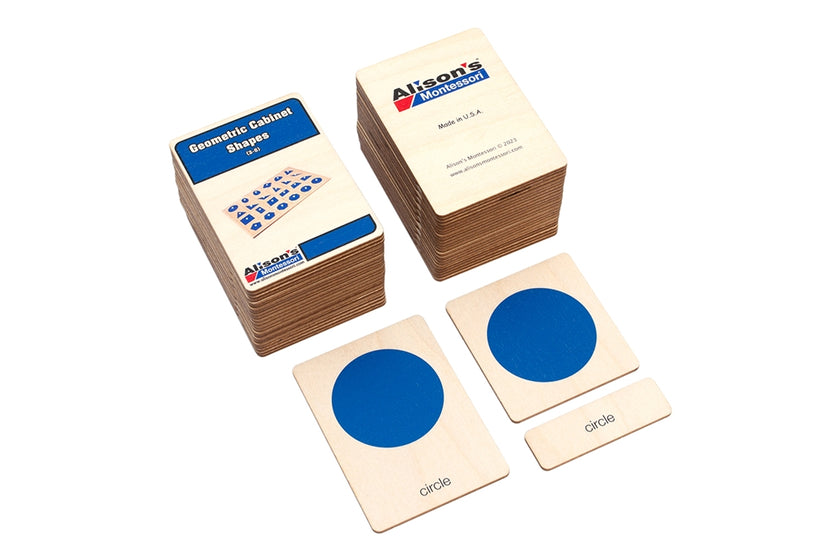 Geometric Cabinet Shapes Wooden Nomenclature Cards (3-6)