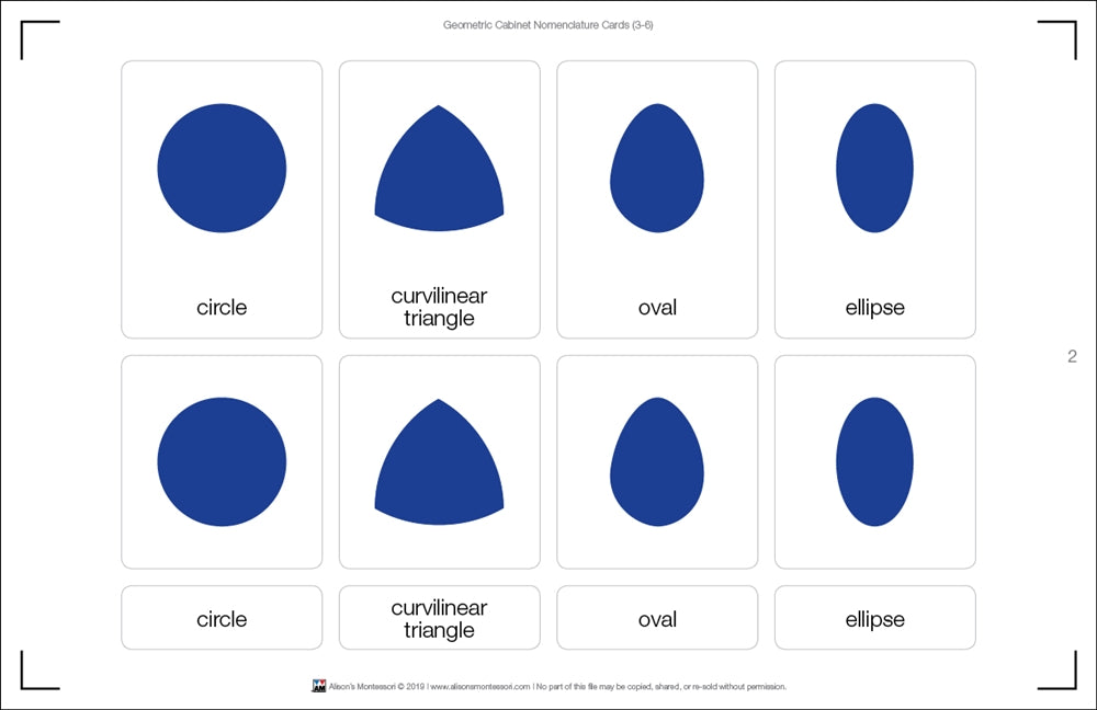 Geometric Cabinet Nomenclature Cards (3-6) (Printed)