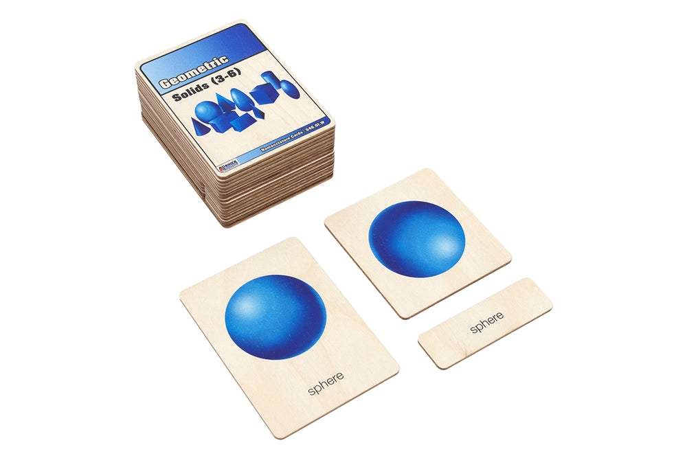 Geometric Solids Wooden Nomenclature Cards (3-6)