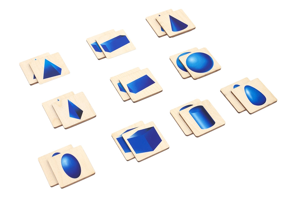 Wooden Memory Game: Geometric Solids