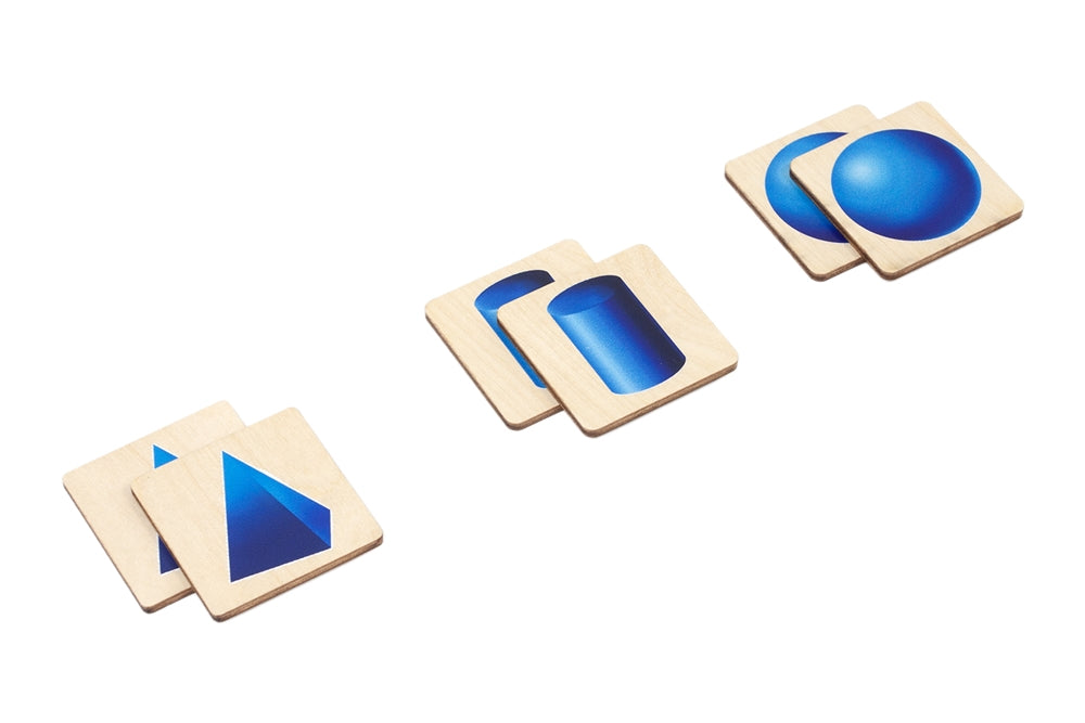 Wooden Memory Game: Geometric Solids