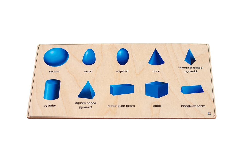 Geometric Solids Wooden Matching Chart & Cutouts