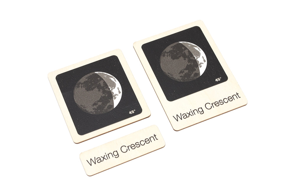 Phases of the Moon Wooden Nomenclature Cards (3-6)