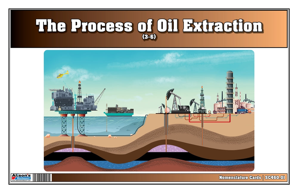 Oil Well Extraction Process Puzzle with Nomenclature Cards (3-6) (Printed)