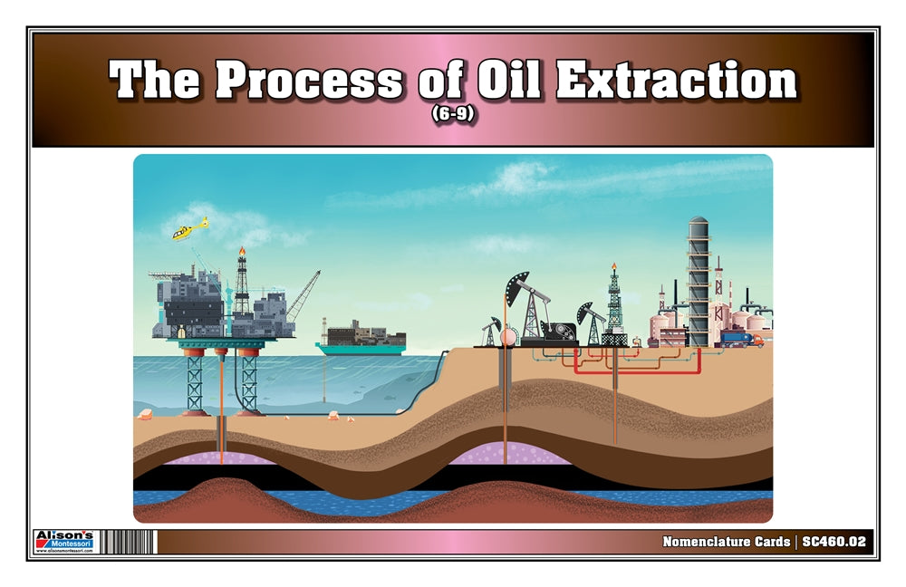 Oil Well Extraction Process Puzzle with Nomenclature Cards (6-9) (Printed)