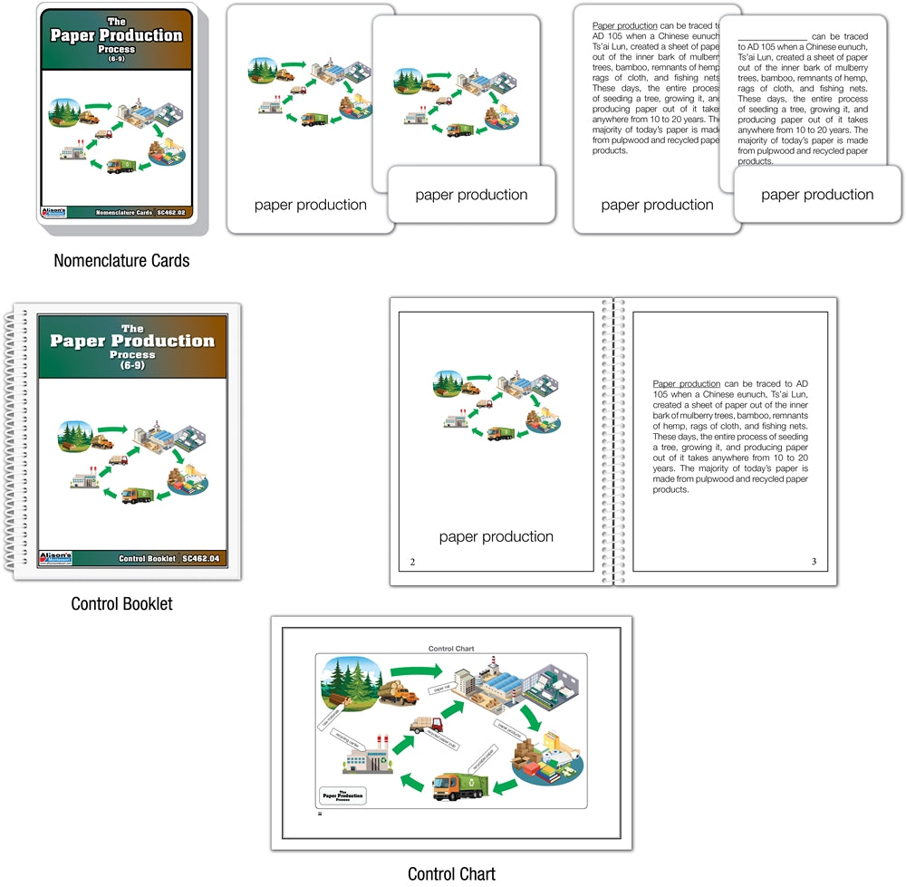 The Paper Production Process Puzzle with Nomenclature Cards (6-9) (Printed)