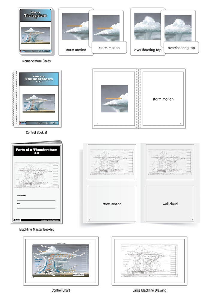 Parts of a Thunderstorm Puzzle with Nomenclature Cards (3-6)