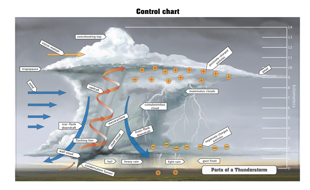 Parts of a Thunderstorm Puzzle with Nomenclature Cards (6-9)
