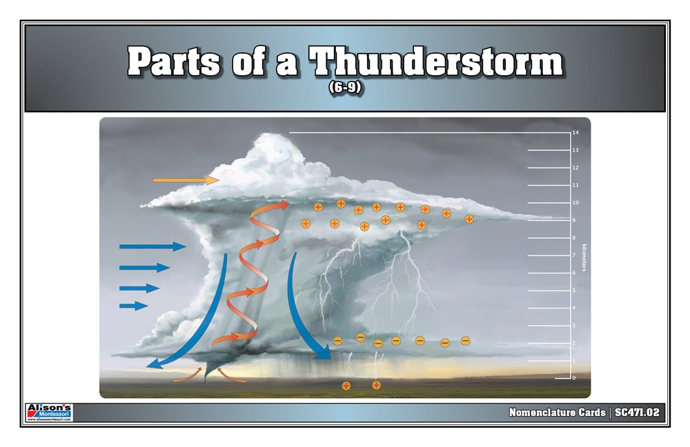 Parts of a Thunderstorm Puzzle with Nomenclature Cards (6-9)