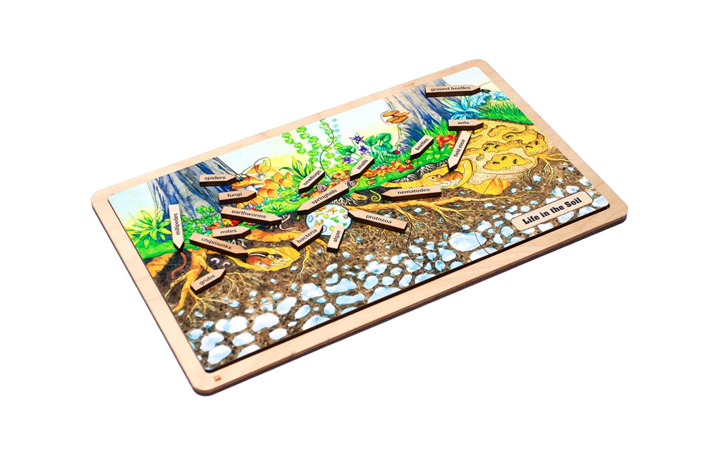 Life in the Soil Puzzle with Nomenclature Cards (6-9) (Printed)