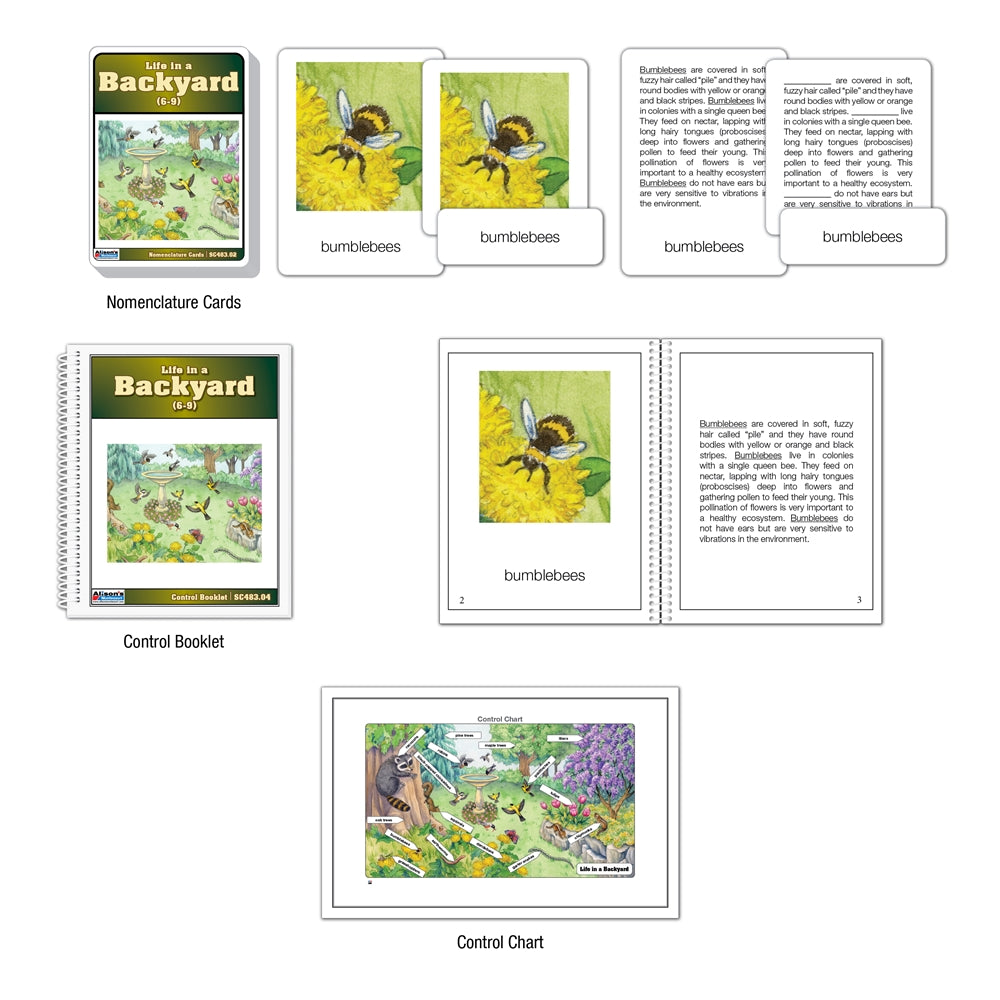 Life in a Backyard Puzzle with Nomenclature Cards (6-9) (Printed)