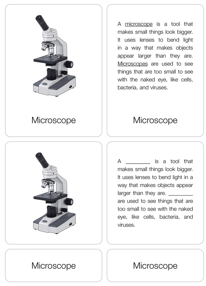 Parts of a Microscope Puzzle with Nomenclature Cards (6-9)
